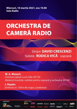 Soprana RODICA VICĂ interpretează Mozart pe scena Sălii Radio  – concert fără public, transmis LIVE